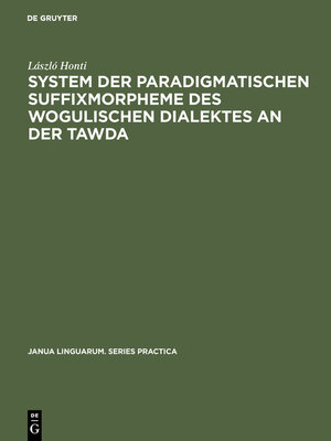 cover image of System der paradigmatischen Suffixmorpheme des wogulischen Dialektes an der Tawda